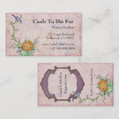 枝の紫色の鳥 名刺 (正面/裏面)