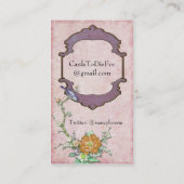 枝の紫色の鳥 名刺 (裏面)