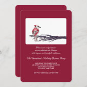 枝の赤い鳥が招待状 招待状 (正面/裏面)