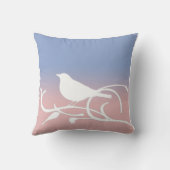 枝の青い平静およびローズクォーツの鳥 クッション (裏面)