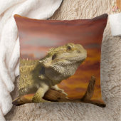 枝の髭があるドラゴン(Pogona Vitticeps)、 クッション (ブランケット)