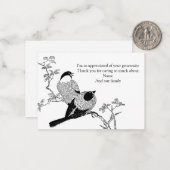 枝の鳥のサンキューカード ノートカード (正面/裏面インサイチュ)