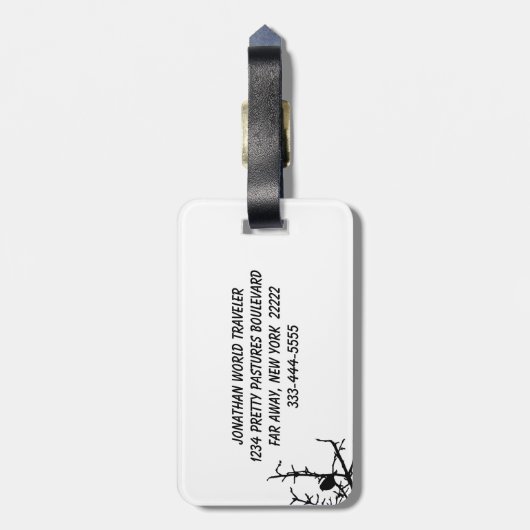 枝の鳥 ラゲッジタグ (裏面縦)