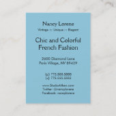 枝の鳥: 芸術的な水 名刺 (裏面)