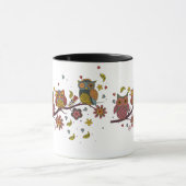 枝の3羽のフクロウ マグカップ (中央)