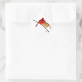 枝の(鳥)ショウジョウコウカンチョウ ラウンドシール (バッグ)