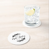 枝はっきりしたモノグラ結婚ム ラウンドペーパーコースター (インサイチュ)