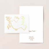 枝を持つイースター鳩 箔カード (ディスプレー)