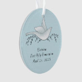 枝を持つ鳩、青、最初聖餐 オーナメント (正面)