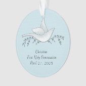 枝を持つ鳩、青、最初聖餐 オーナメント (正面)