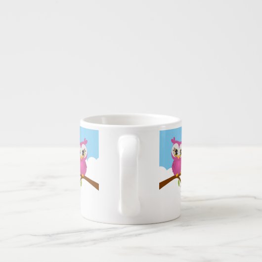 枝エスプレッソのマグのかわいいフクロウの女の子 エスプレッソカップ (裏面)