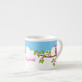 枝エスプレッソのマグのかわいいフクロウの女の子 エスプレッソカップ (正面右)