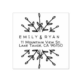 枝エレガントゴム付き差出人住所ラベル ラバースタンプ