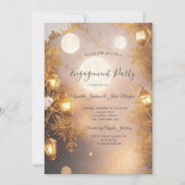 枝エレガント灯素朴婚約 招待状 (正面)