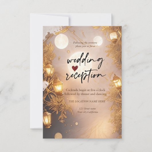 枝エレガント灯素朴披露宴 招待状 (正面)