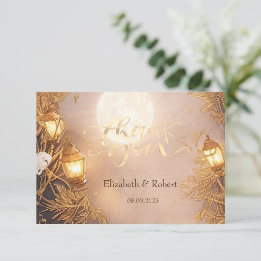 枝エレガント灯素朴 サンキューカード (スタンド正面)