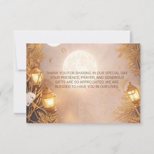 枝エレガント灯素朴 サンキューカード (裏面)