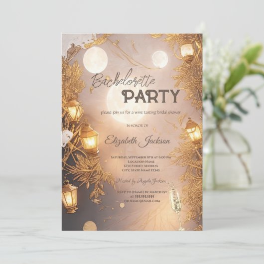 枝エレガント灯素朴 招待状 (スタンド正面)