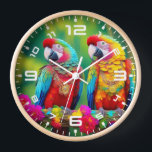 枝カラフルにマコーの鳥–67859 壁時計<br><div class="desc">枝カラフルにマコーの鳥–67859</div>