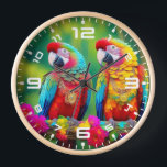 枝カラフルにマコーの鳥–67859 壁時計<br><div class="desc">枝カラフルにマコーの鳥–67859</div>