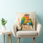 枝カラフルに止まる鳥 クッション (椅子)