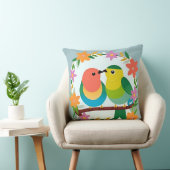 枝カラフルに止まる鳥 クッション (椅子)