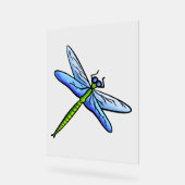 枝カラフルの上のトンボ アクリルサイン (傾斜)