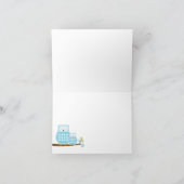 枝サンキューカードの青いやじり声フクロウ サンキューカード (内部)