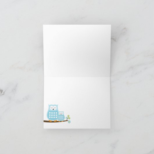 枝サンキューカードの青いやじり声フクロウ サンキューカード (内部)
