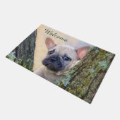 枝フランスのフォークでかわいい犬の子犬 ドアマット (アングル)
