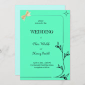 枝モダン縁どデザイン 招待状 (正面/裏面)