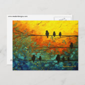 枝ユニークお洒落葉書の鳥 ポストカード (正面/裏面)