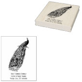 枝上の孔雀　差出人 ラバースタンプ (押印)