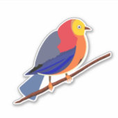枝上の鳥の色彩のセレナーデ シール (正面)
