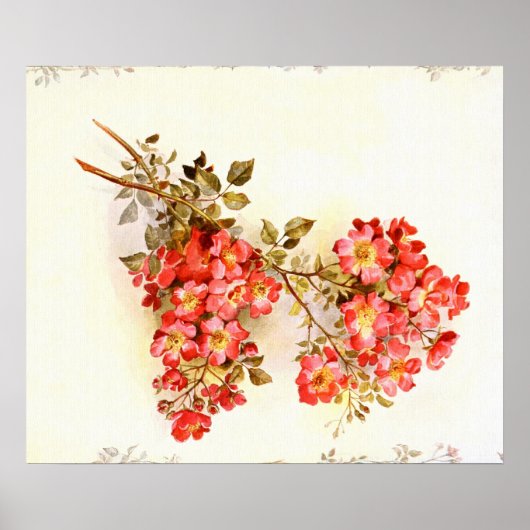 枝付きバラカスタム花 ポスター (正面)