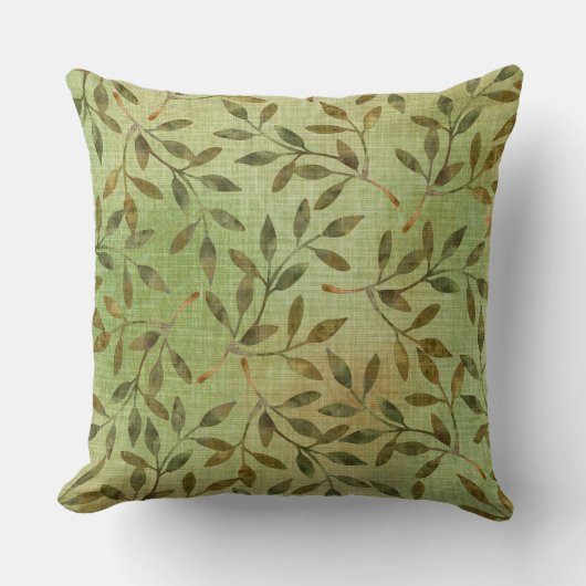 枝付き緑のシェードと離れ クッション (正面)