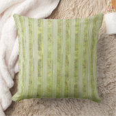 枝付き緑のシェード葉とストライプ クッション (ブランケット)