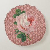 枝元に戻せる国のピンクの鳥 ラウンドクッション (裏面)