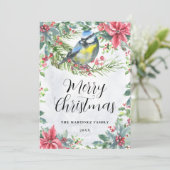 枝先の鳥メリークリスマス シーズンカード (スタンド正面)