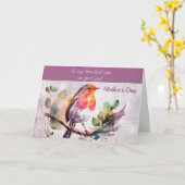 枝先生母の日の美しい鳥 カード (黄色い花)