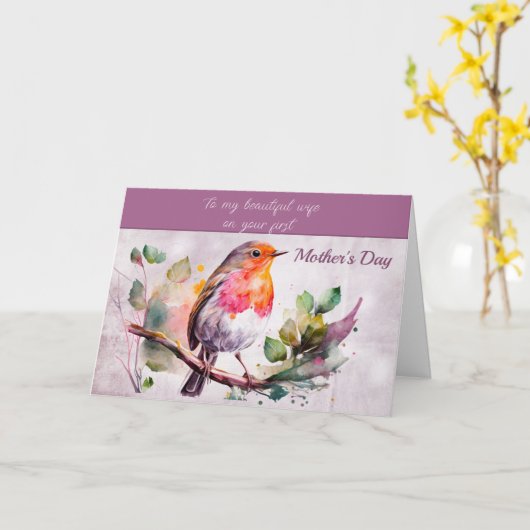 枝先生母の日の美しい鳥 カード (黄色い花)