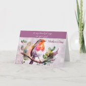 枝先生母の日の美しい鳥 カード (正面)