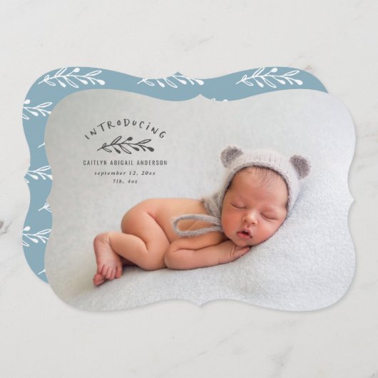 枝写真の誕生の発表をもたらすこと サンキューカード (正面/裏面)