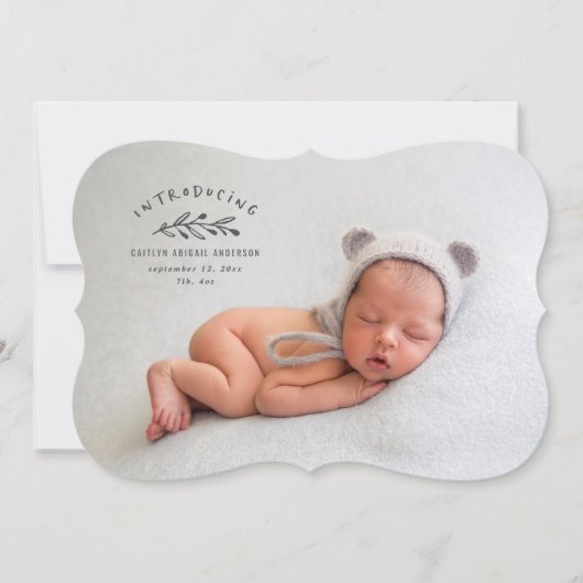 枝写真の誕生の発表をもたらすこと サンキューカード (正面)