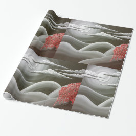 枝分かれする赤い木 ラッピングペーパー