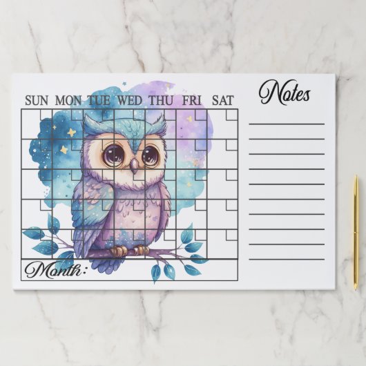 枝切り予定表のフクロウ ペーパーパッド (インサイチュ)