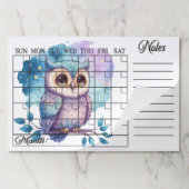 枝切り予定表のフクロウ ペーパーパッド (折り畳み)