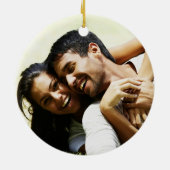 枝及びマツ初めてのクリスマスの婚約したな婚約者 セラミックオーナメント (裏面)