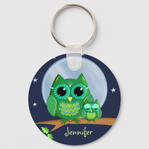 枝及び名前をカスタムするのkeychainのかわいいフクロウ キーホルダー