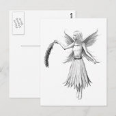 枝垂れ柳の妖精と猫 ポストカード (正面/裏面)